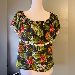 Wishful park Leave Pineapple Crochet Top